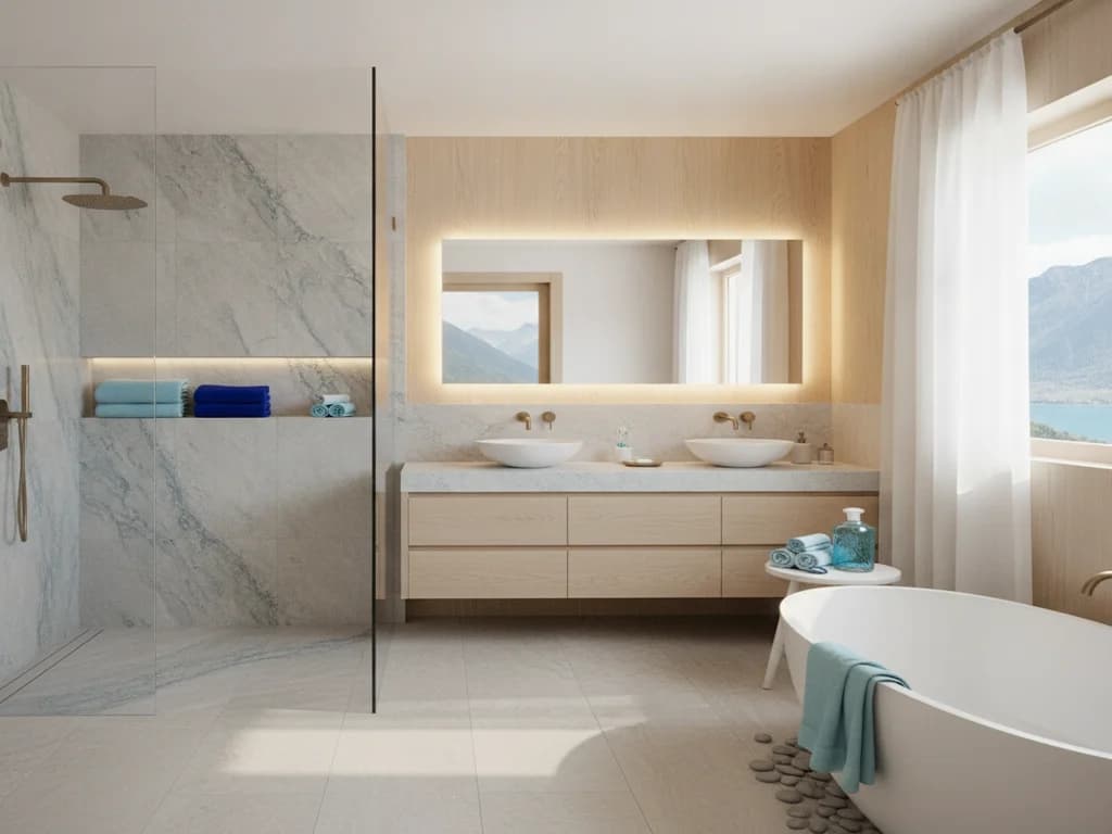 An AI-generated bathroom design concept