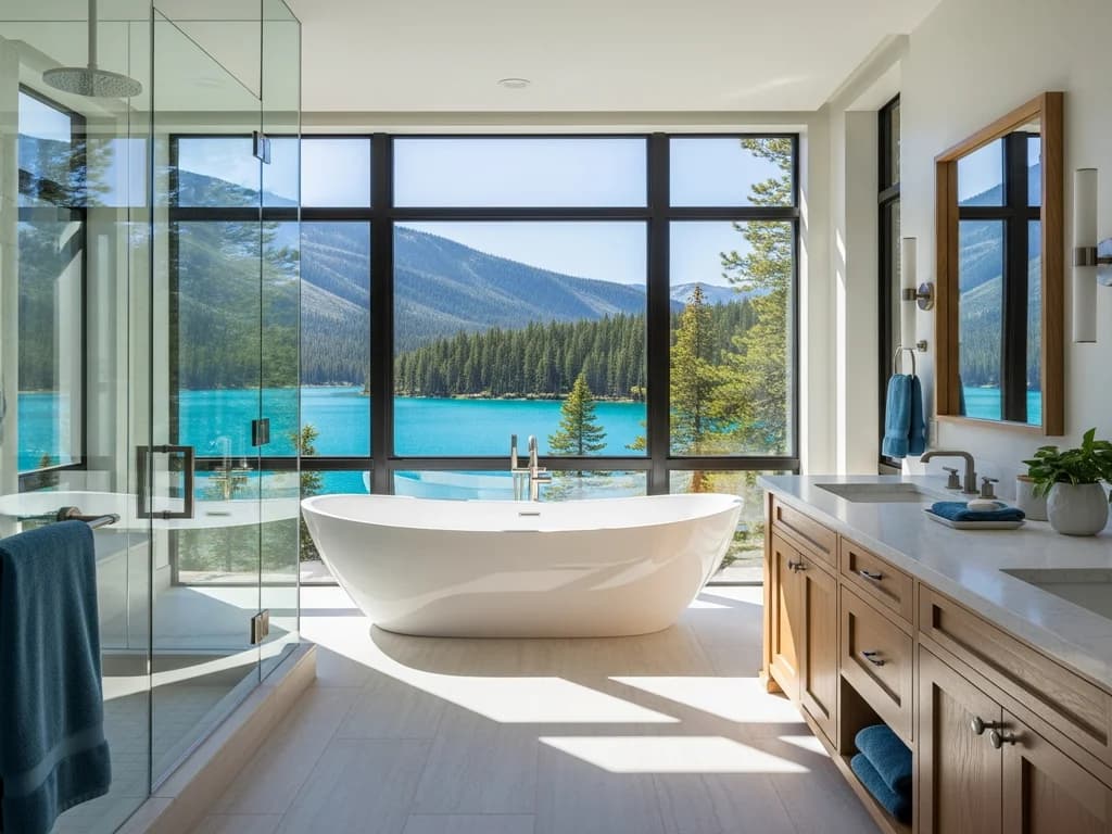 A bright, spa-like bathroom remodel inspired by Idaho
