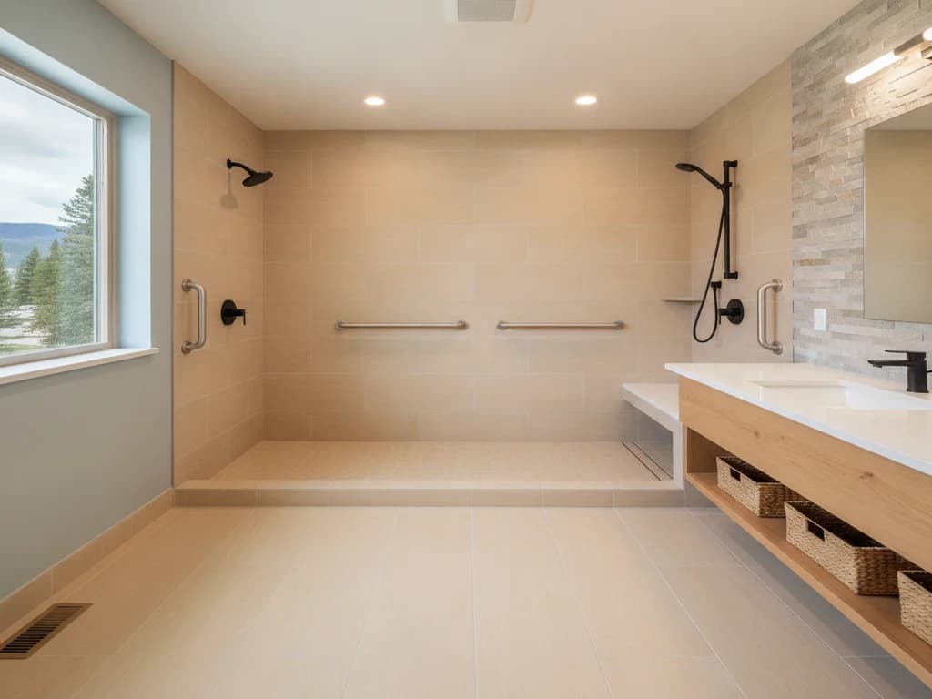 Clear Floor Space and Turning Radius in an Accessible Bathroom