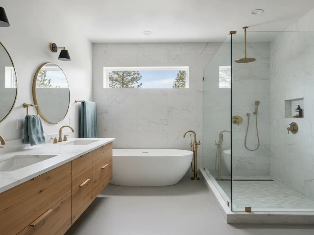 The Best Marble-Look Alternatives for Bathrooms: Porcelain, Quartz, and More