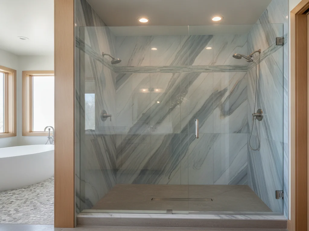 Porcelain Slab Shower Walls: Grout-Free Large Panels