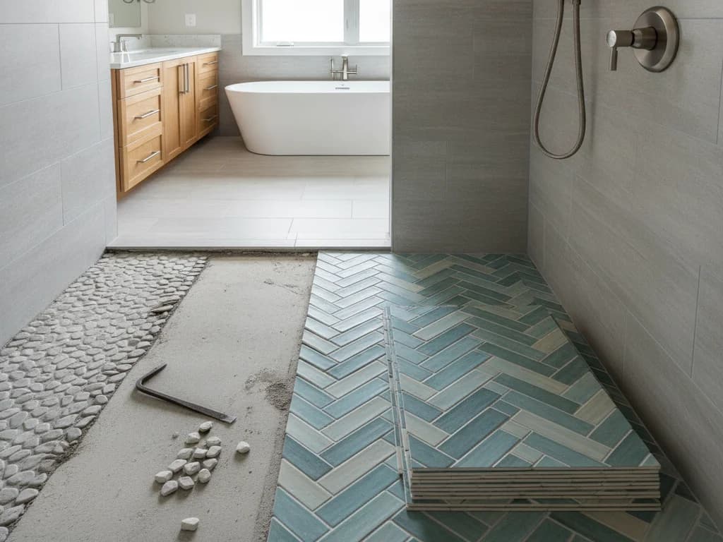 Replacing a Pebble Shower Floor: Why the Spa Look Wears Out