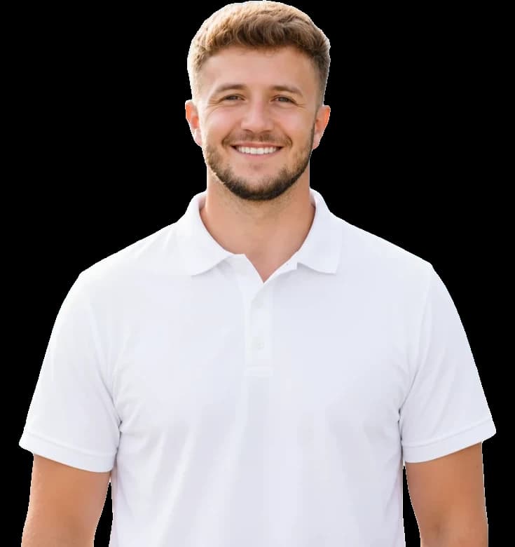 Ben B., Boise Bath project manager, smiling in a white polo